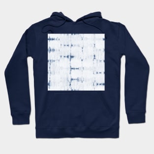 Soft texture of Shibori squares - navy blue and white Hoodie